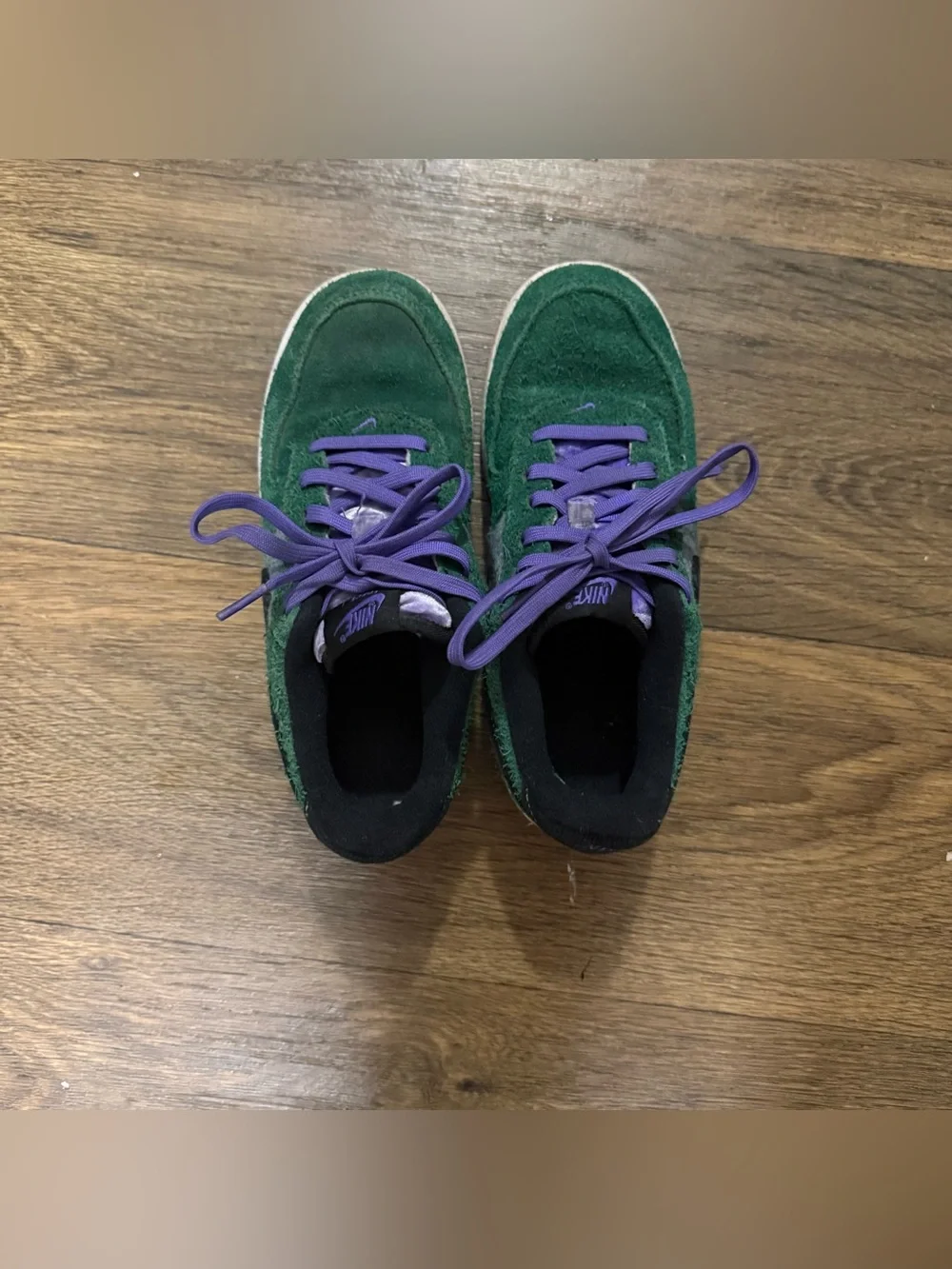Nike Air Force 1 Low Size 2.5Y in green, gray, black, purple and orange